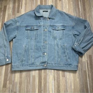 SHEIN Classic Blue Denim Jacket Women’s Plus 2X
